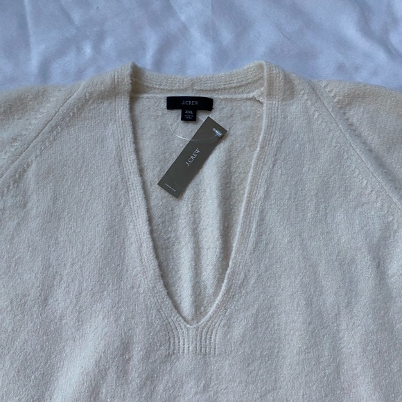 J Crew Stretch Wool V Neck Tunic Cream - Picture 4 of 11